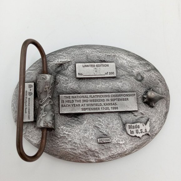 Acoustic Guitar 1998 Belt Buckle Walnut Valley Festival 27th Winfield KS Music - Picture 2 of 8